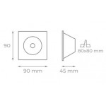 Foco empotrar Konica Cuadrado 90x90mm, para Lámpara GU10/MR16 Blanco ó Negro